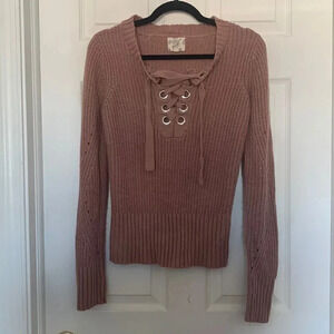 Hippie Rose Tie Front sweater